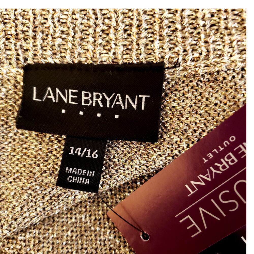 Lane Bryant Asymmetric Gold/Silver Sparkle Pullover Sweater | Size 14/16 | NWT - Picture 10 of 10